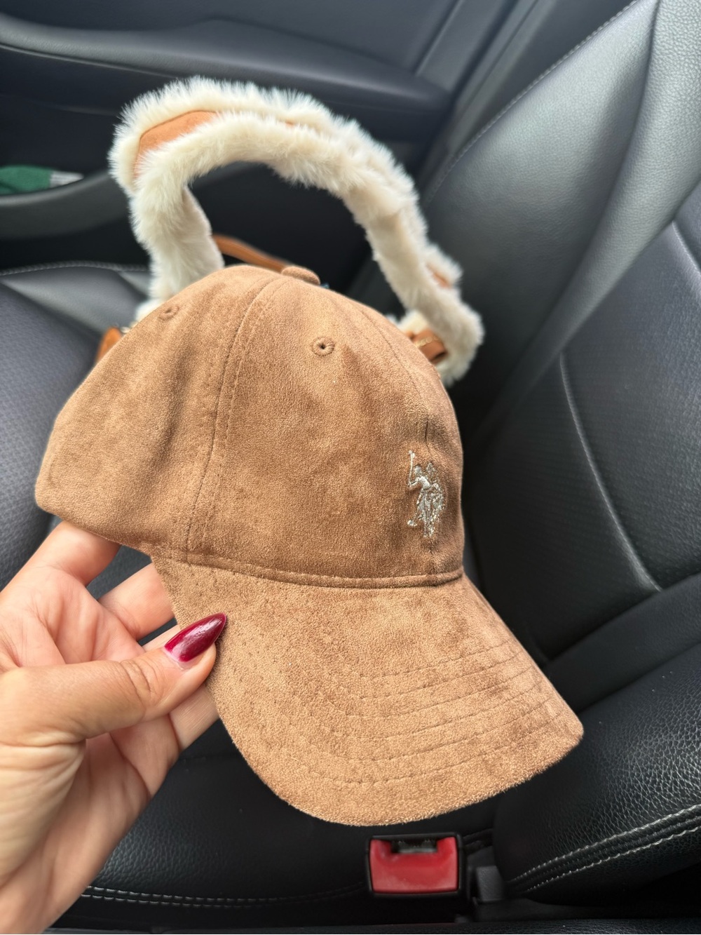U.S. Polo Assn. Tan Suede-Look Baseball Cap with Embroidered Logo